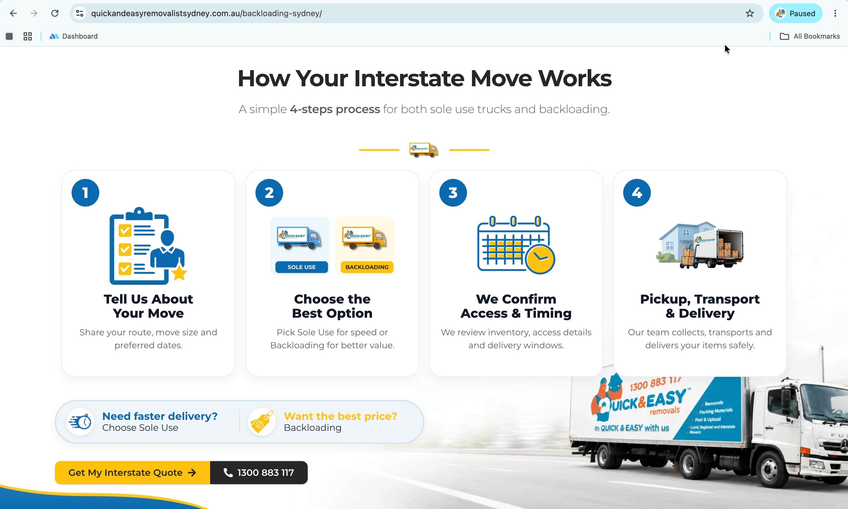 Quick Easy website screenshot