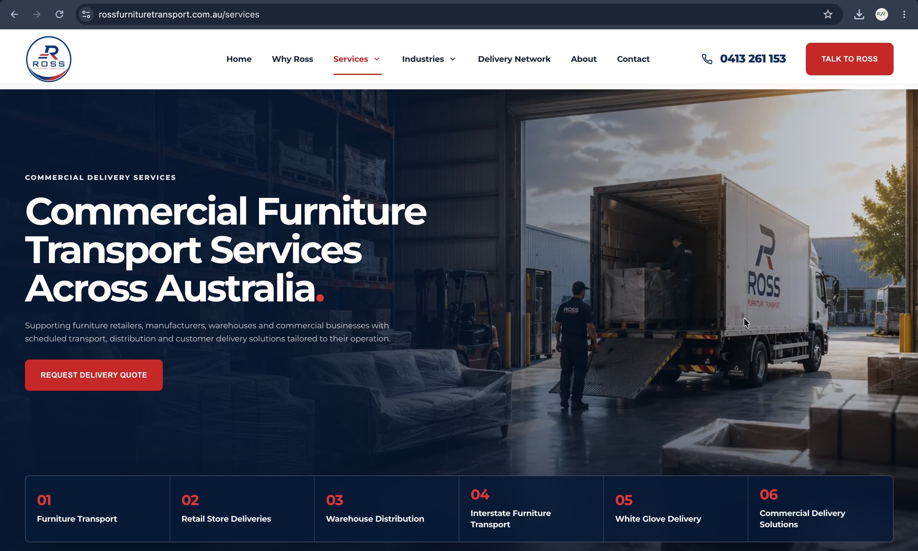 Ross Furniture website screenshot